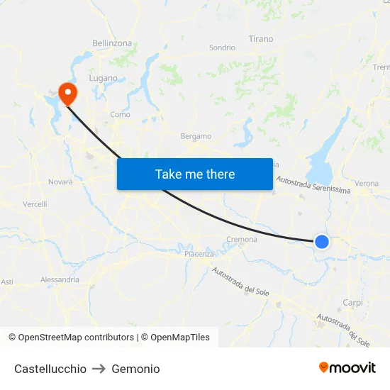 Castellucchio to Gemonio map