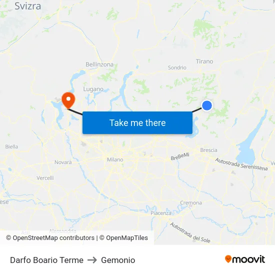 Darfo Boario Terme to Gemonio map