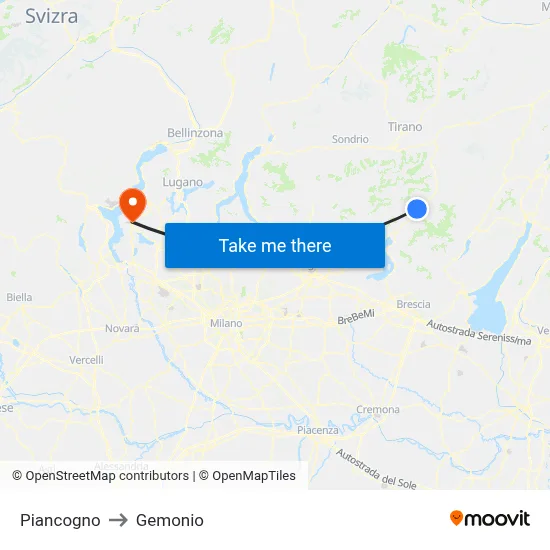 Piancogno to Gemonio map
