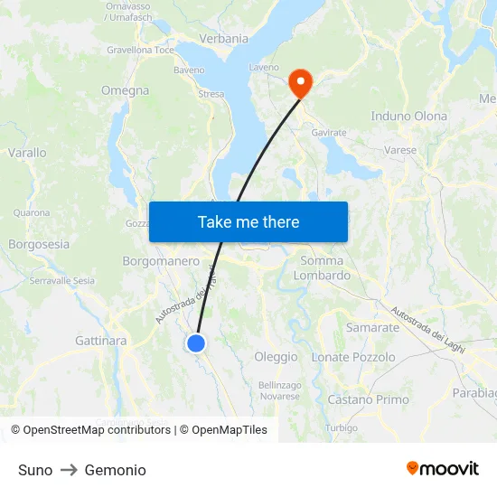 Suno to Gemonio map