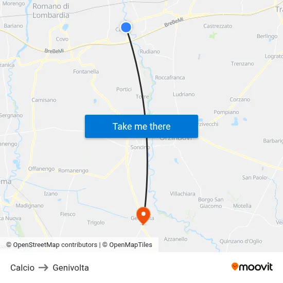 Soccer to Genivolta map