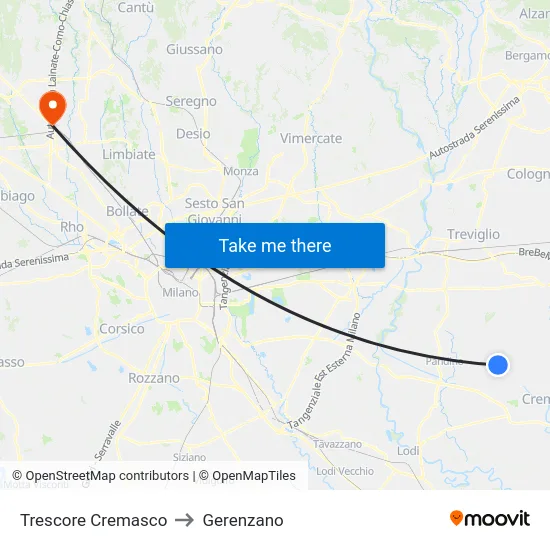 Trescore Cremasco to Gerenzano map