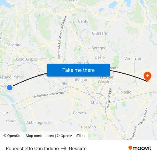 Robecchetto Con Induno to Gessate map
