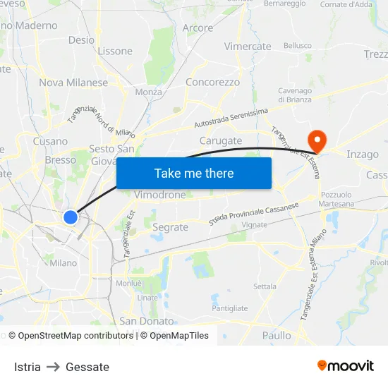 Istria to Gessate map