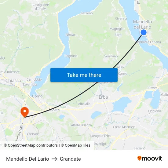 Mandello Del Lario to Grandate map