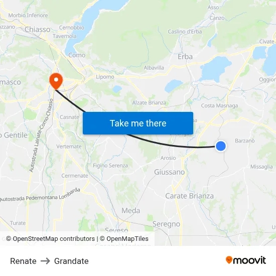 Renate to Grandate map