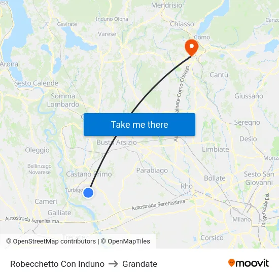 Robecchetto Con Induno to Grandate map