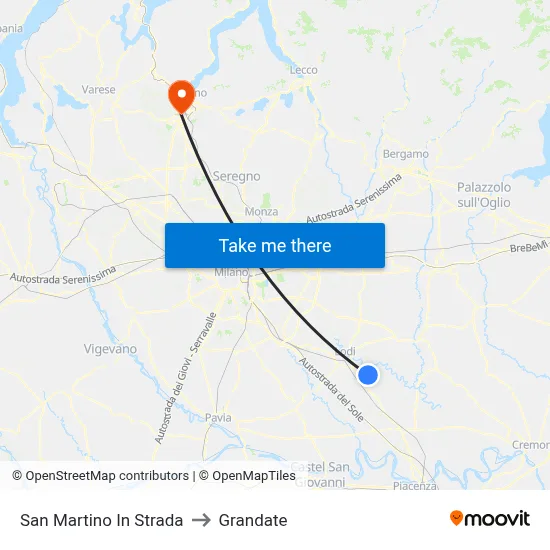 San Martino In Strada to Grandate map