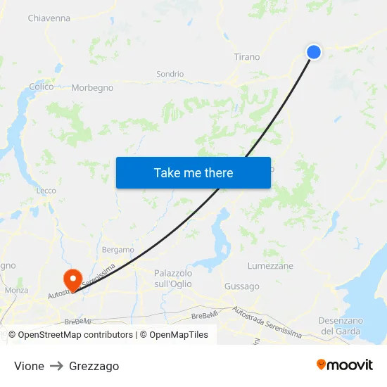 Vione to Grezzago map