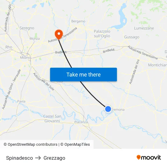 Spinadesco to Grezzago map