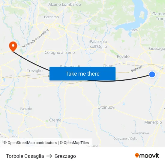 Torbole Casaglia to Grezzago map