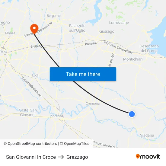 San Giovanni In Croce to Grezzago map