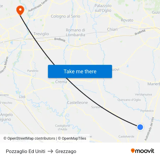 Pozzaglio Ed Uniti to Grezzago map