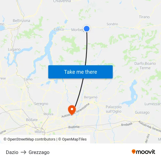 Customs to Grezzago map