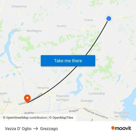 Vezza D' Oglio to Grezzago map