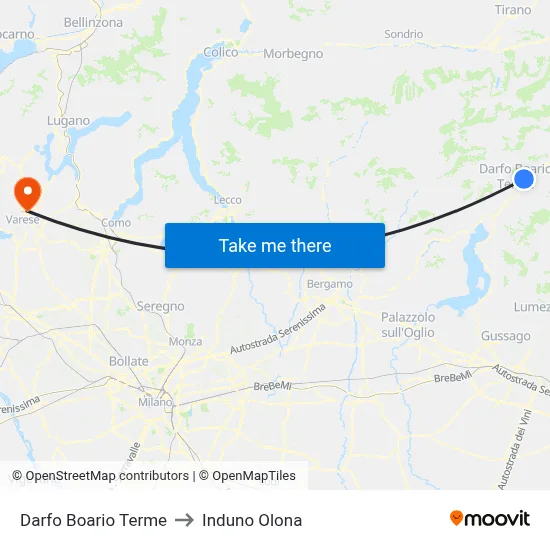 Darfo Boario Terme to Induno Olona map