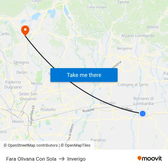Fara Olivana Con Sola to Inverigo map
