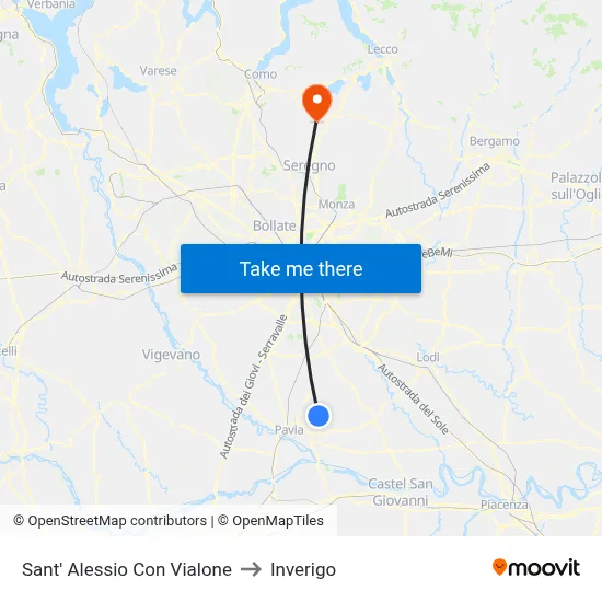 Sant'Alessio con Vialone to Inverigo map