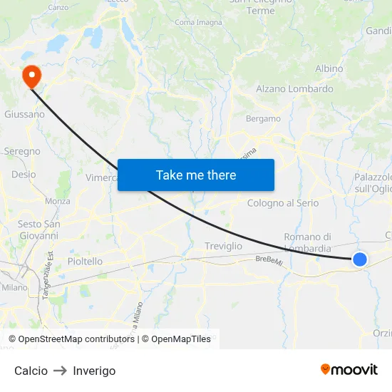 Soccer to Inverigo map