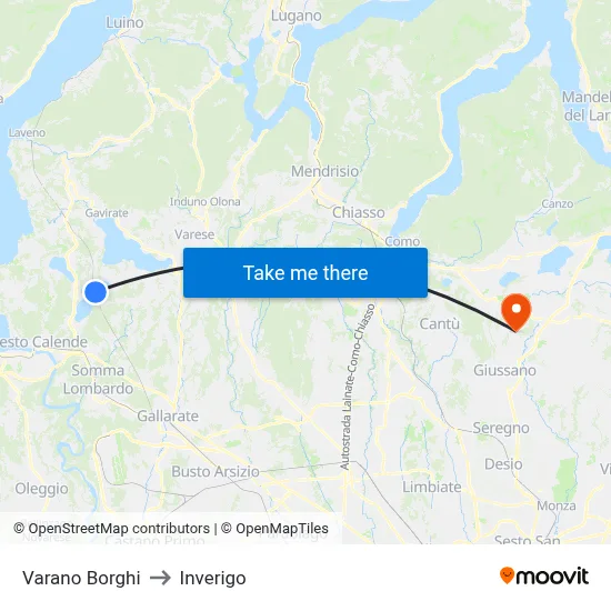 Varano Borghi to Inverigo map
