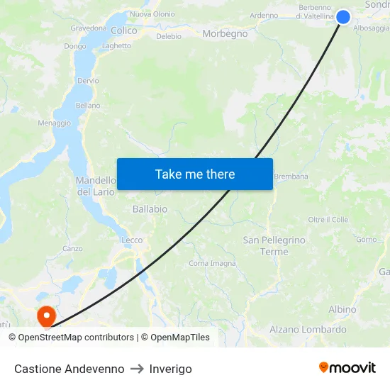 Castione Andevenno to Inverigo map