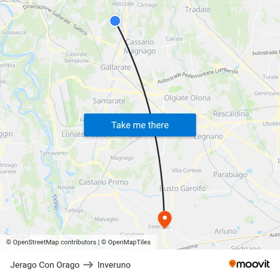 Jerago con Orago to Inveruno map