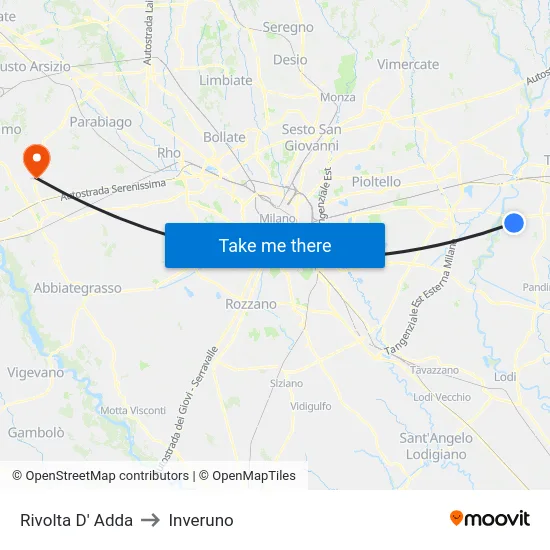 Rivolta D' Adda to Inveruno map
