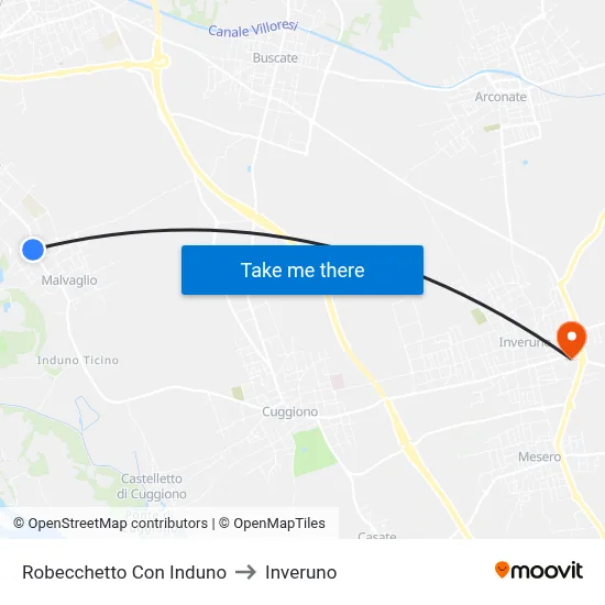 Robecchetto Con Induno to Inveruno map