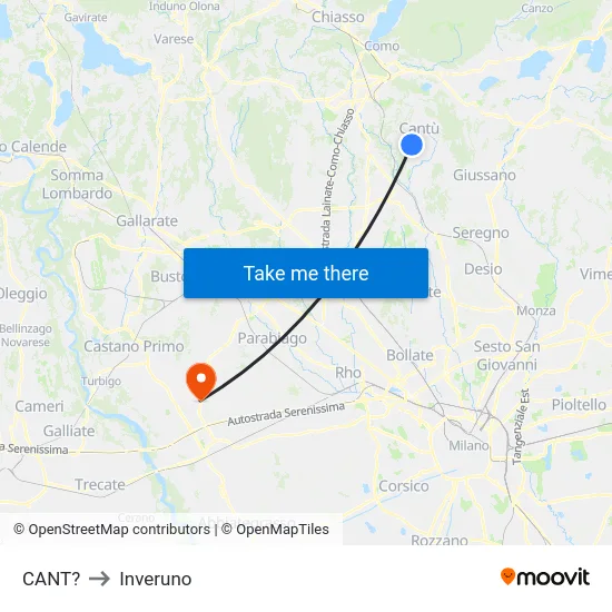 Cant? to Inveruno map