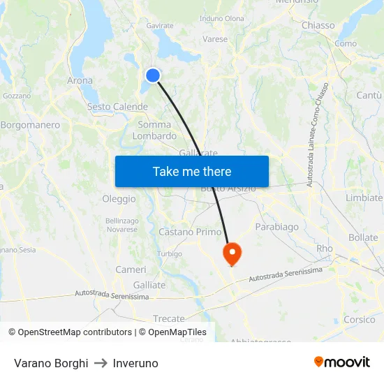 Varano Borghi to Inveruno map