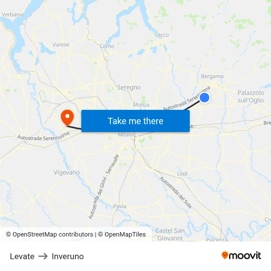 Levate to Inveruno map