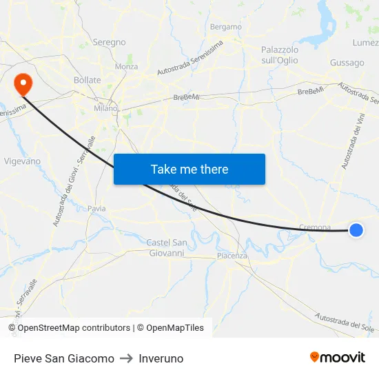 Pieve San Giacomo to Inveruno map