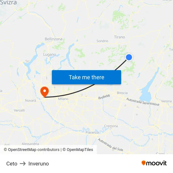 Ceto to Inveruno map