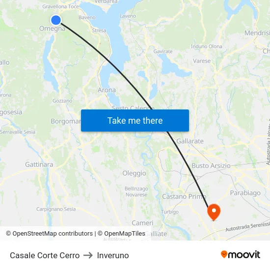 Casale Corte Cerro to Inveruno map