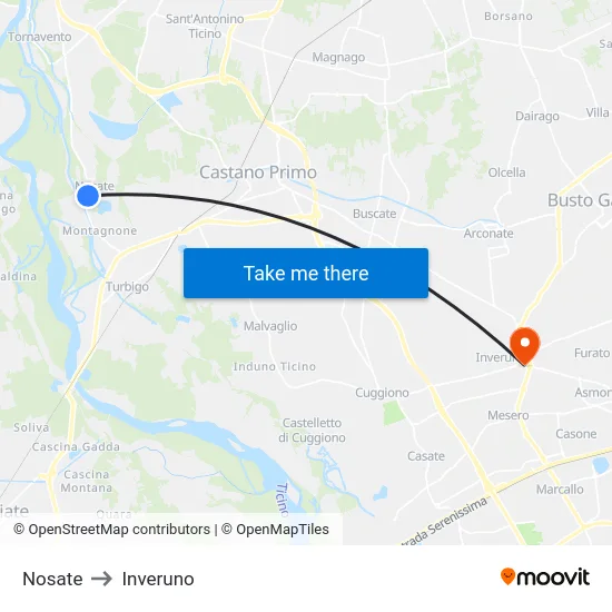 Nosate to Inveruno map