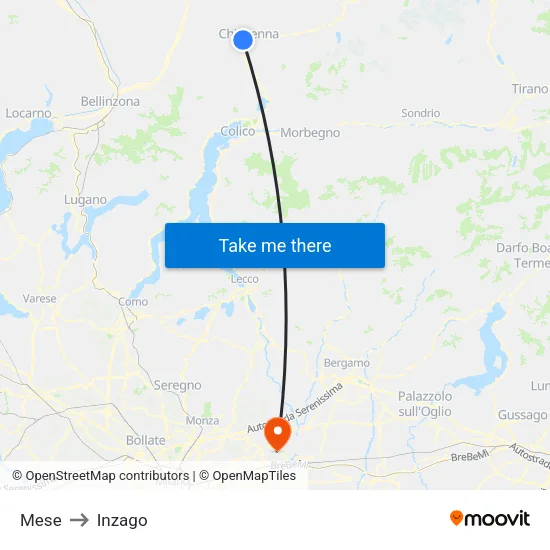 Mese to Inzago map