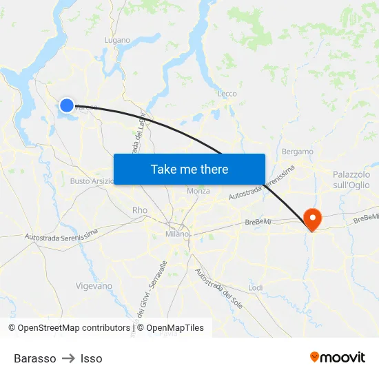 Barasso to Isso map