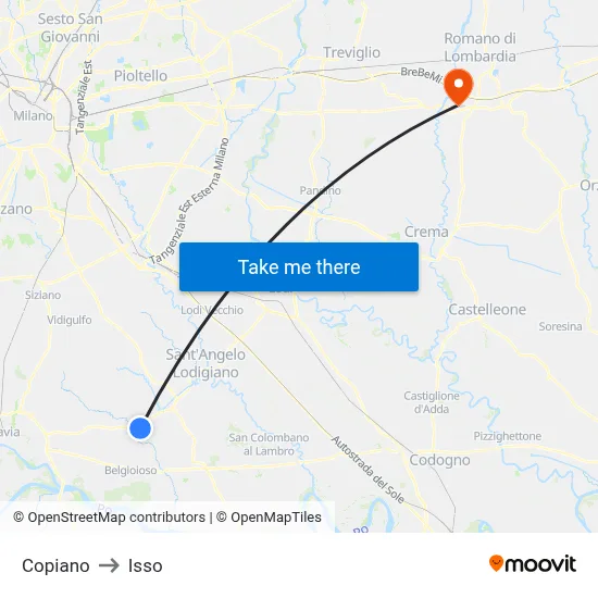 Copiano to Isso map