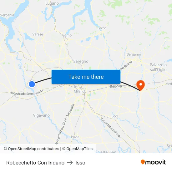 Robecchetto Con Induno to Isso map