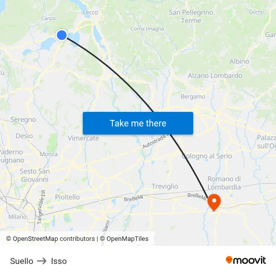 Suello to Isso map