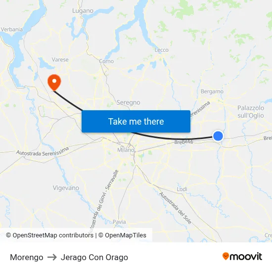 Morengo to Jerago Con Orago map