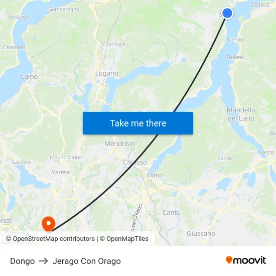 Dongo to Jerago con Orago map