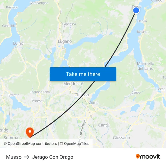 Musso to Jerago Con Orago map