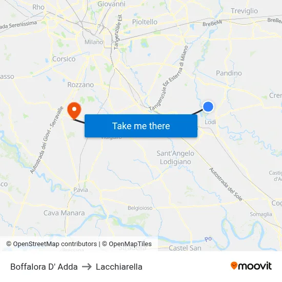 Boffalora D'Adda to Lacchiarella map