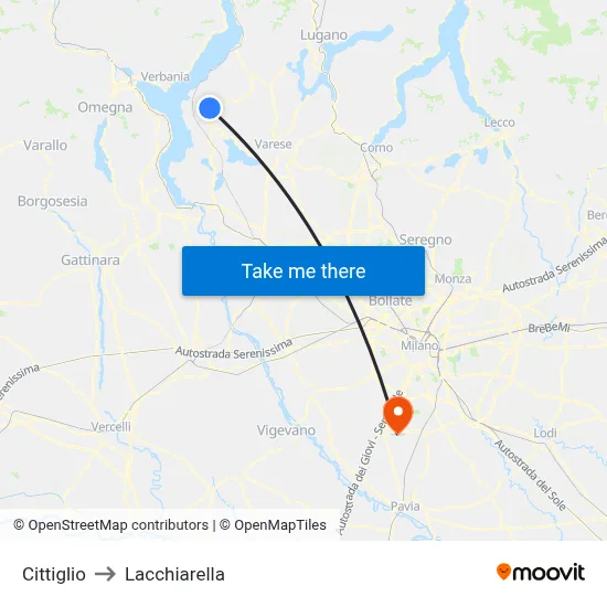 Cittiglio to Lacchiarella map