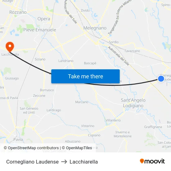 Cornegliano Laudense to Lacchiarella map