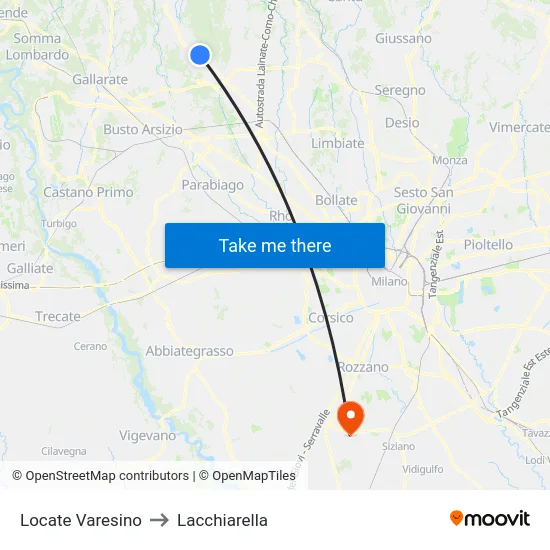 Locate Varesino to Lacchiarella map