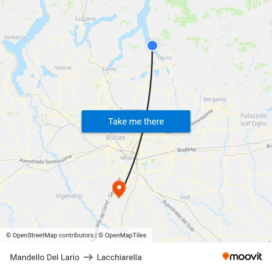 Mandello Del Lario to Lacchiarella map
