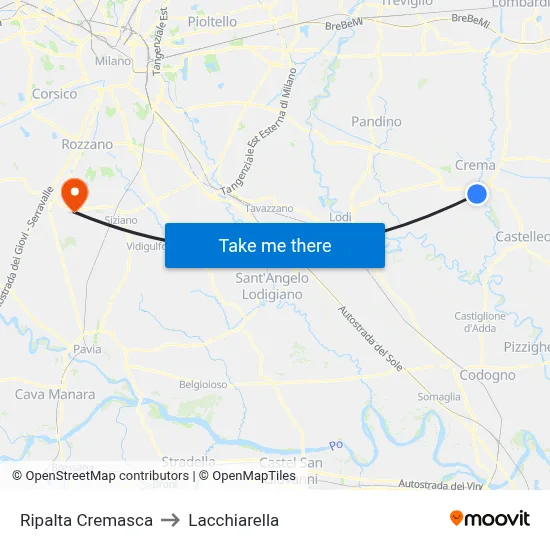 Ripalta Cremasca to Lacchiarella map