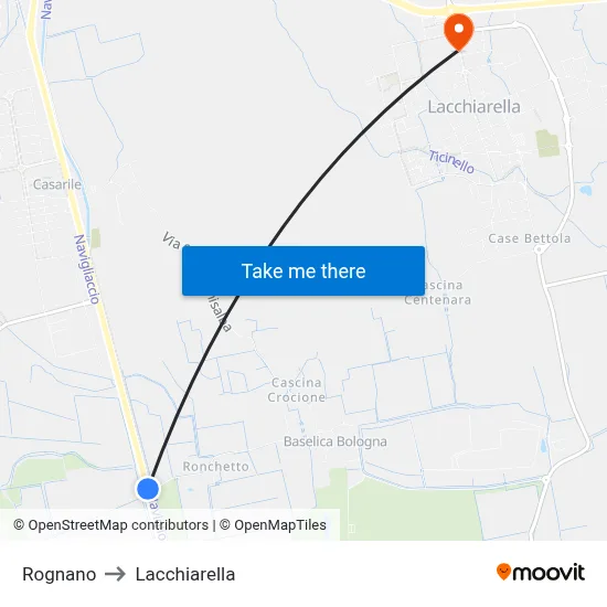 Rognano to Lacchiarella map